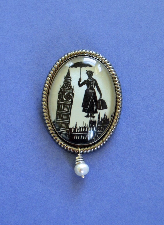 MARY POPPINS Brooch Silhouette Jewelry Etsy Australia