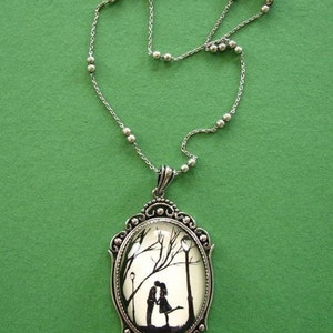 AUTUMN KISS Necklace pendant on chain Silhouette Jewelry image 2