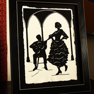 Hand-Cut Papercut Art Flamenco Dancer Silhouette A NIGHT in SEVILLE image 2