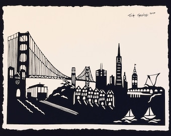 SAN FRANCISCO Papercut - Hand-Cut Silhouette