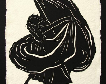 LOIE FULLER Papercut - Hand-Cut Silhouette