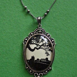 GONE WITH the WIND Necklace - pendant on chain - Silhouette Jewelry