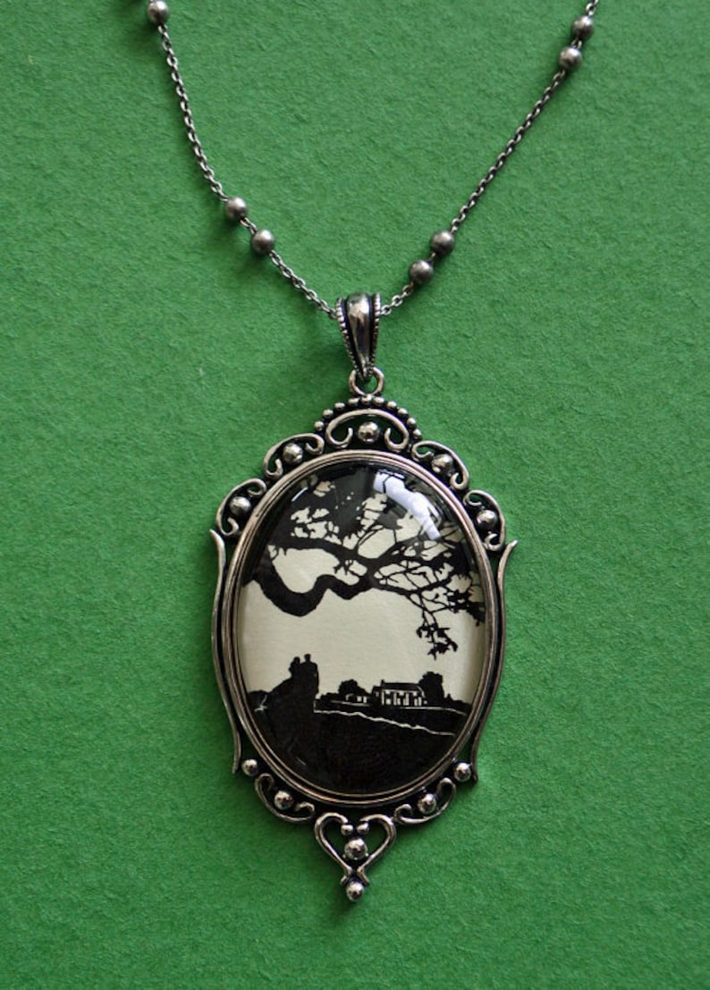 GONE WITH the WIND Necklace pendant on chain Silhouette Jewelry image 1