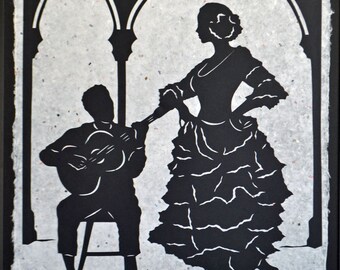 A NIGHT in SEVILLE - Large Original Papercut, 27x40, Limited Collectors Edition