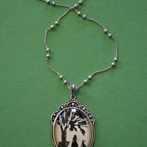 ALICE IN WONDERLAND Necklace pendant on chain Silhouette Jewelry image 2