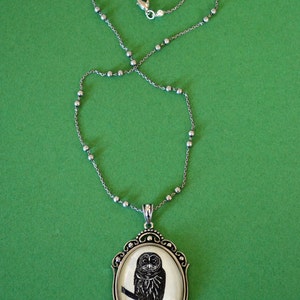 OWL Necklace, pendant on chain Silhouette Jewelry image 2