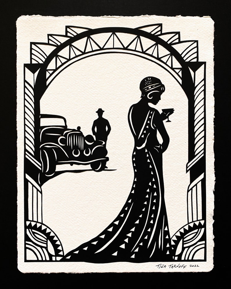 The GREAT GATSBY Papercut Hand-Cut Silhouette image 1