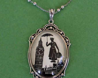 MARY POPPINS Necklace - pendant on chain - Silhouette Jewelry