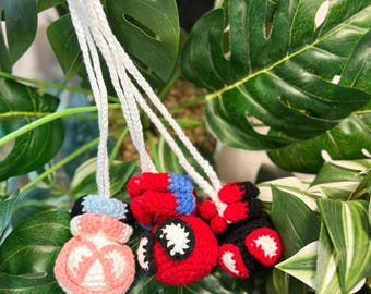 Crochet Spiderman Car Hanging, Spider Car Decoration, Plush Car Hanging, Cute Gifts for Car, Spider Amigurumi, Hero Plush Wall Hanging