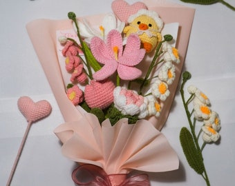 Crochet Flower Bouquet, Handmade Floral Gift, Long-lasting Flower Decor, Unique Home Flower Decor, Aniversary Gift, Gift For Her.