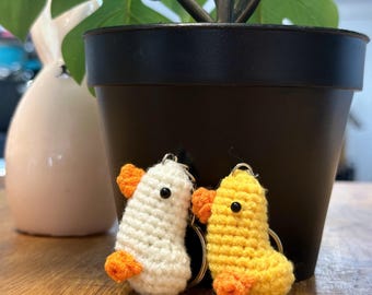 Crochet Duck Keychain: Handmade Amigurumi Bag Charm