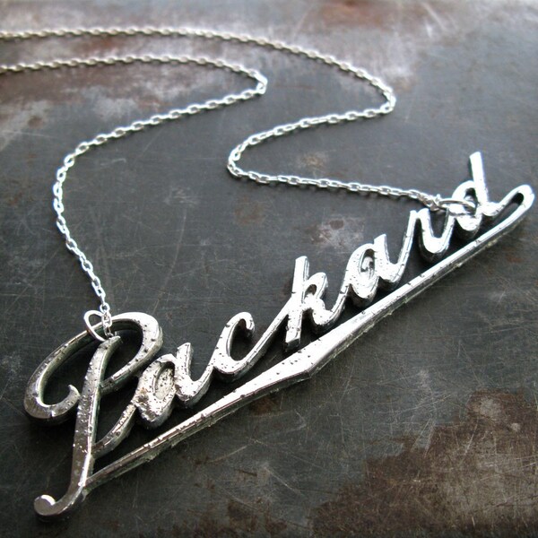 antique auto PACKARD necklace - 1955 OOAK