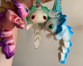 Axolotl, keychain, cute, 3d, gift, custom made, water creature, big eyes, fidget toy, articulated, salamander