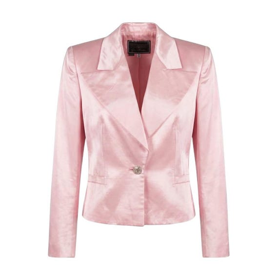 Versus Versace, Versace Versus Spring 1995 Pink Satin Blazer Suit Jacket