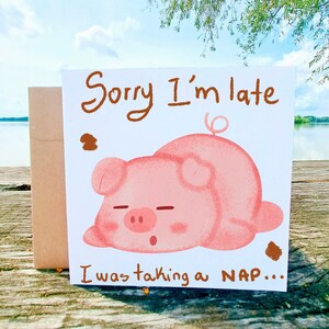 Sorry, ik ben te laat viering wenskaart, het spijt me kaart hartje, grappig vergeef me kaart, sorry cadeau voor haar, vrouw, vriendin