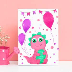 Modèle d'invitation d'anniversaire dinosaure jeunes enfants, garçons et filles, joli motif dinosaure personnalisé, lot de 12 cartes d'invitation imprimées A6