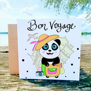 Carte Bon voyage, carte de voeux de voyage personnalisée, carte de panneau de signalisation de voyage, bons voyages, année sabbatique de départ, nouvelle aventure