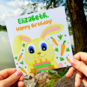 Cartão de aniversário de coelho, Cartões de aniversário, Cartão de feliz aniversário, Cartão de aniversário de coelho, Cartões engraçados, Cartão de coelho fofo, Cartão Holland Lop, Cartões fofos