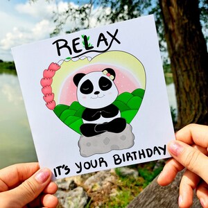 Carte de joyeux anniversaire de méditation, carte d'anniversaire de yoga, carte de joyeux anniversaire pour lui elle, cartes postales de collègue