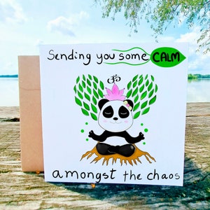 Yogadieren, Panda Yoga, Boeddhaverjaardagskaart, Meditatieverjaardagskaart, Yogi Bday-meditatiewenskaart