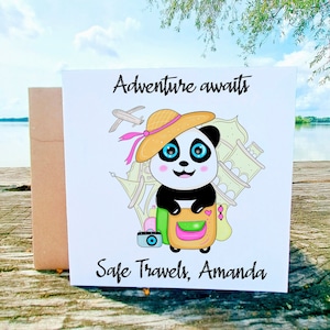 Biglietto d'auguri Panda Avventura, Biglietto di Buona Fortuna, Biglietto di Compleanno Viaggio, Panda Gratis, Biglietto di Compleanno Amico, Biglietto di Trasferimento