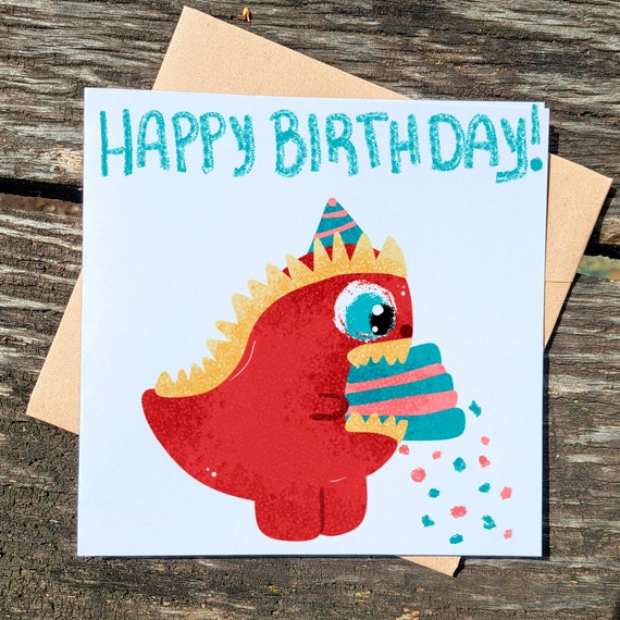 Old English Co. Carte D'anniversaire 6 Ans Pour Garçon Ou Fille – Carte D' Anniversaire Drôle De Dinosaure – Carte D'anniversaire 6 Ans – Pour Fils, Fille, Petit-fils, Petite-fille | Enveloppe