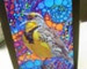 greeting card print of original art- meadowlark Zentangle