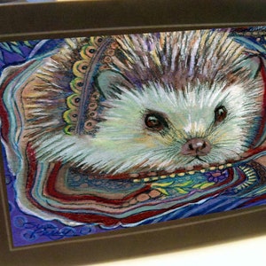 carte de voeux imprimer d’original art-hérisson Zentangle esprit animal