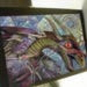 biglietto di auguri stampa di arte originale -dragon entangle design