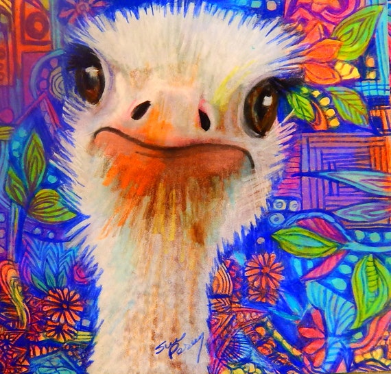 Original Art Drawing Entangle Ostrich Spirit Animal Wall Decor - Etsy Original Art Drawing Entangle Ostrich Spirit Animal Wall Decor - Etsy