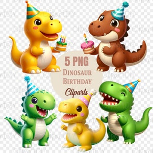 Joyeux anniversaire Dinosaure Clipart | Dinosaure d'anniversaire | Clipart thème bébé dinosaure | Clipart anniversaire | Joyeux anniversaire png | Téléchargement numérique