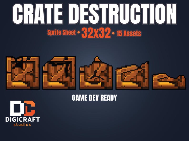 Crate Sprite Examples Pixel Crates and Chests 32x32 Sprite Sheet for Indie Games – Game Dev ...