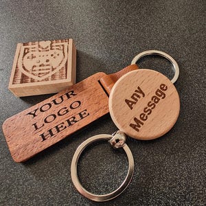 Custom Engraved Wooden Keychain – Personalized Message or Logo | Unique Gift, Laser Etched, Bulk Order Friendly