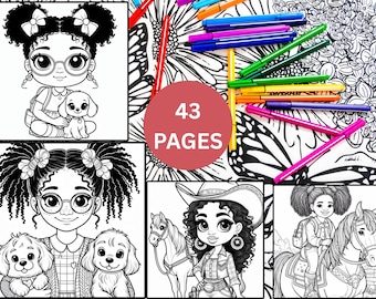 Girls Coloring Book | Printable Coloring Pages for Girls | Cute & Fun Designs | Instant Download Activity Book
