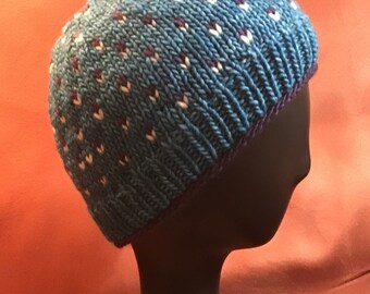 KH-71, knitted hat with dots