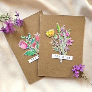 Klappkarte Blumen Set Glückwunschkarten