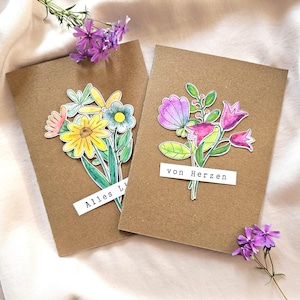 Klappkarte Blumen Set Glückwunschkarten