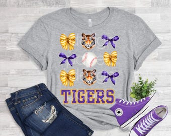 Tigers Coquette Bow PNG |Tigers Baseball JPG | Tigers T-shirt Sublimation Digital File Download l Tigers Mascot Tiger Logo| Instant download