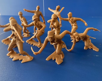 Marx Cavemen 6 Inch Complete Set of 6 Butterscotch Plastic 1963