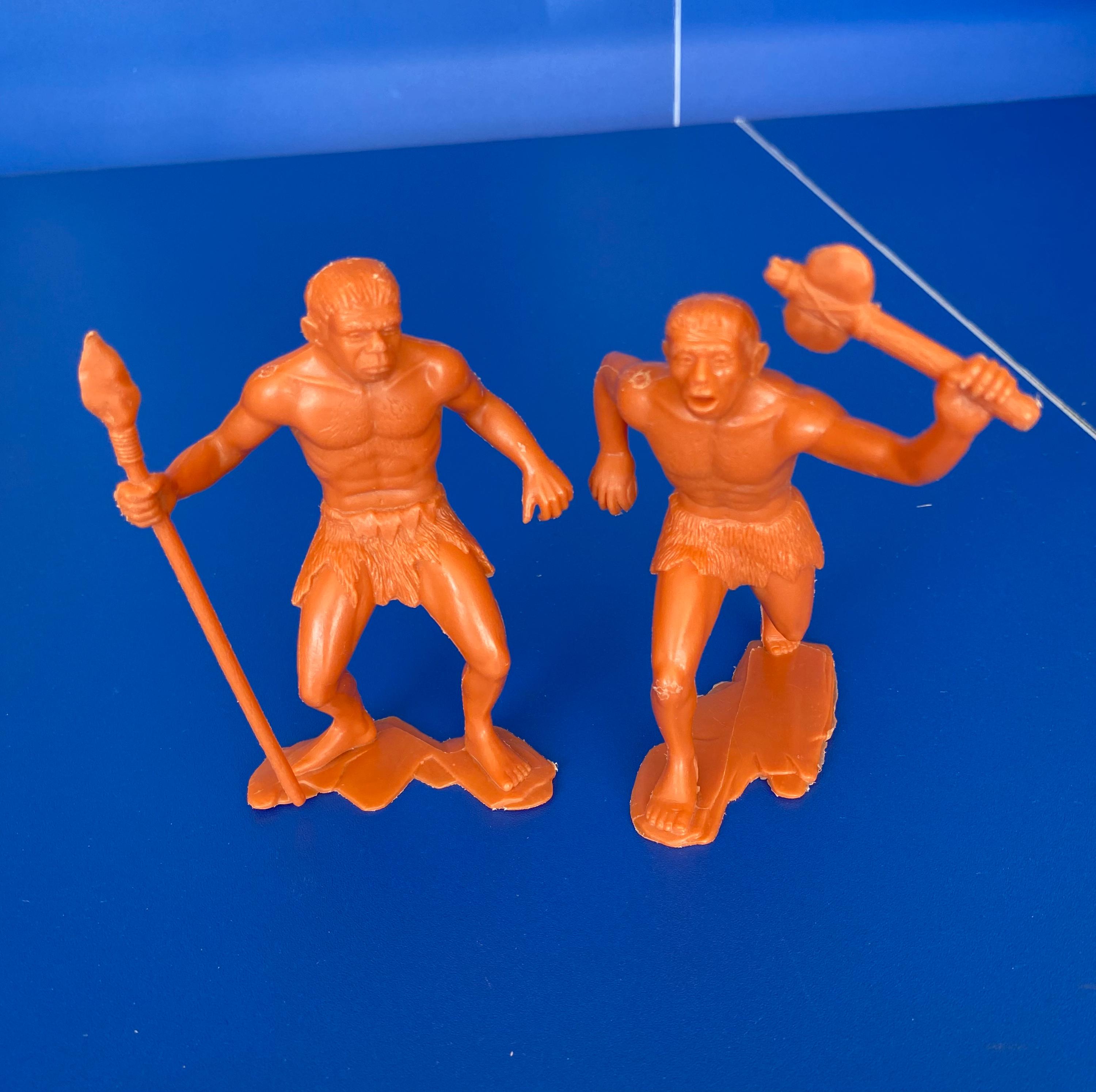 Marx Cavemen 6 Inch Complete Set of 6 Butterscotch Plastic 1963