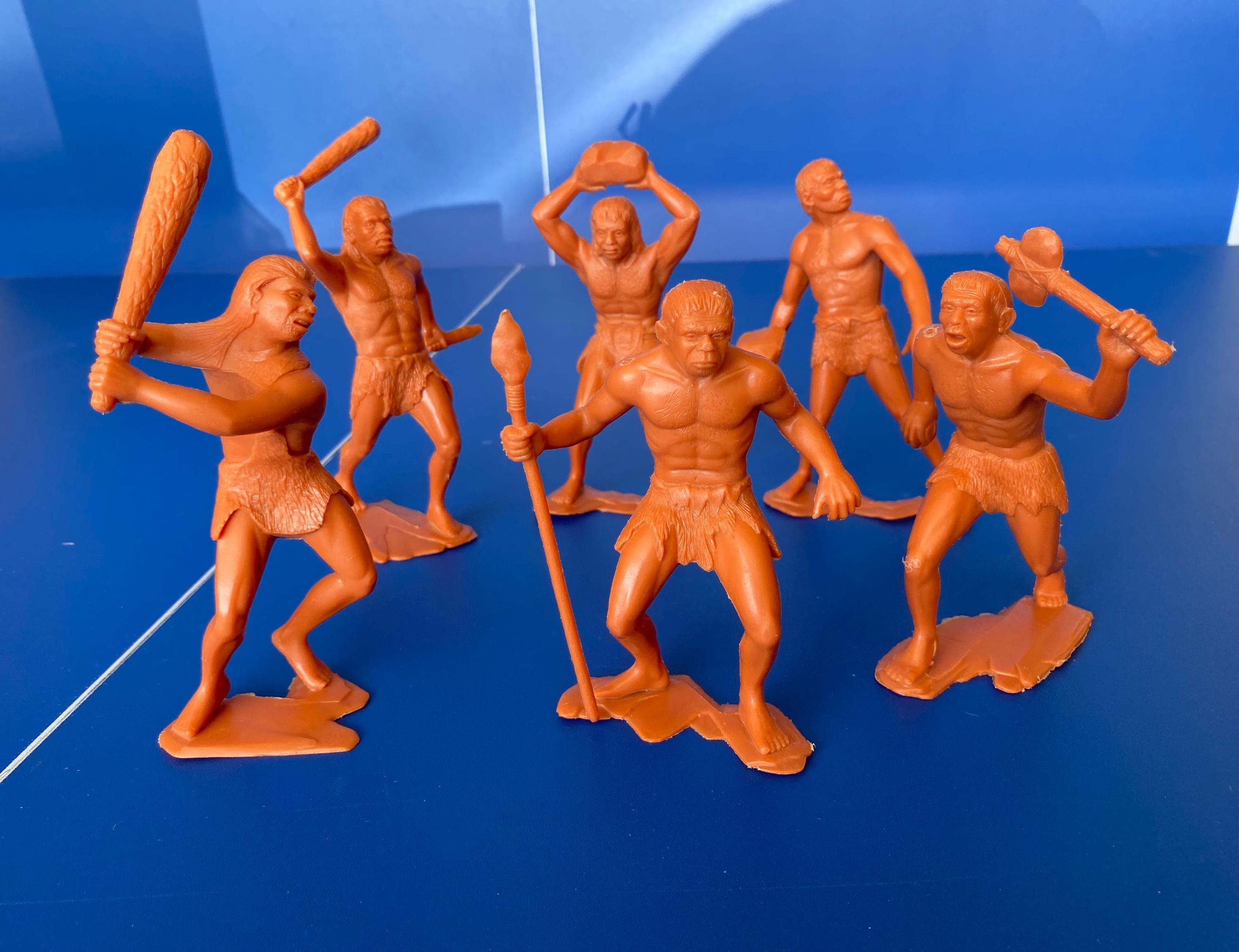 Caveman No.6出品 Marx Cavemen 6 Inch Complete Set of 6 Butterscotch Plastic 1963