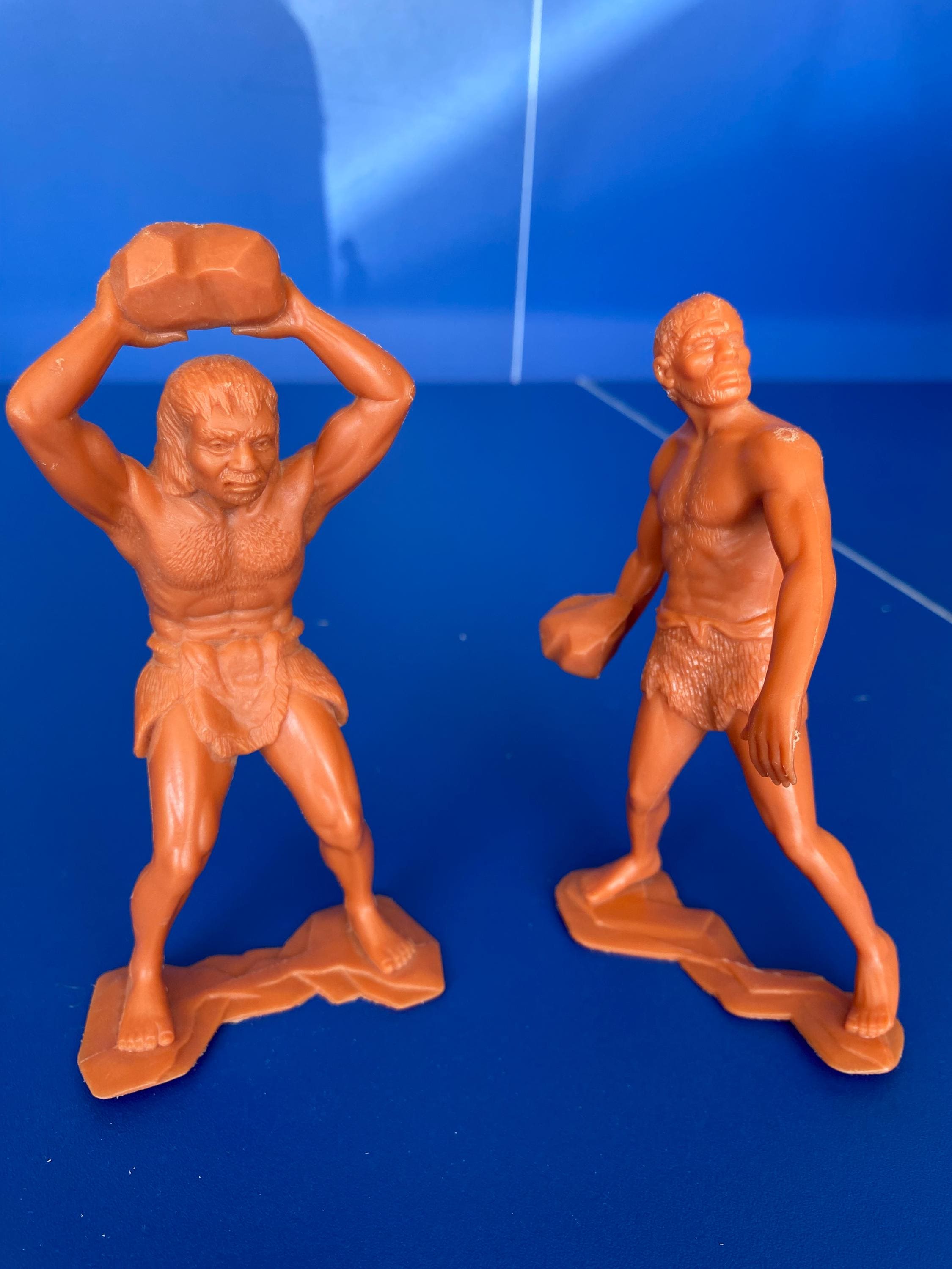 Marx Cavemen 6 Inch Complete Set of 6 Butterscotch Plastic 1963