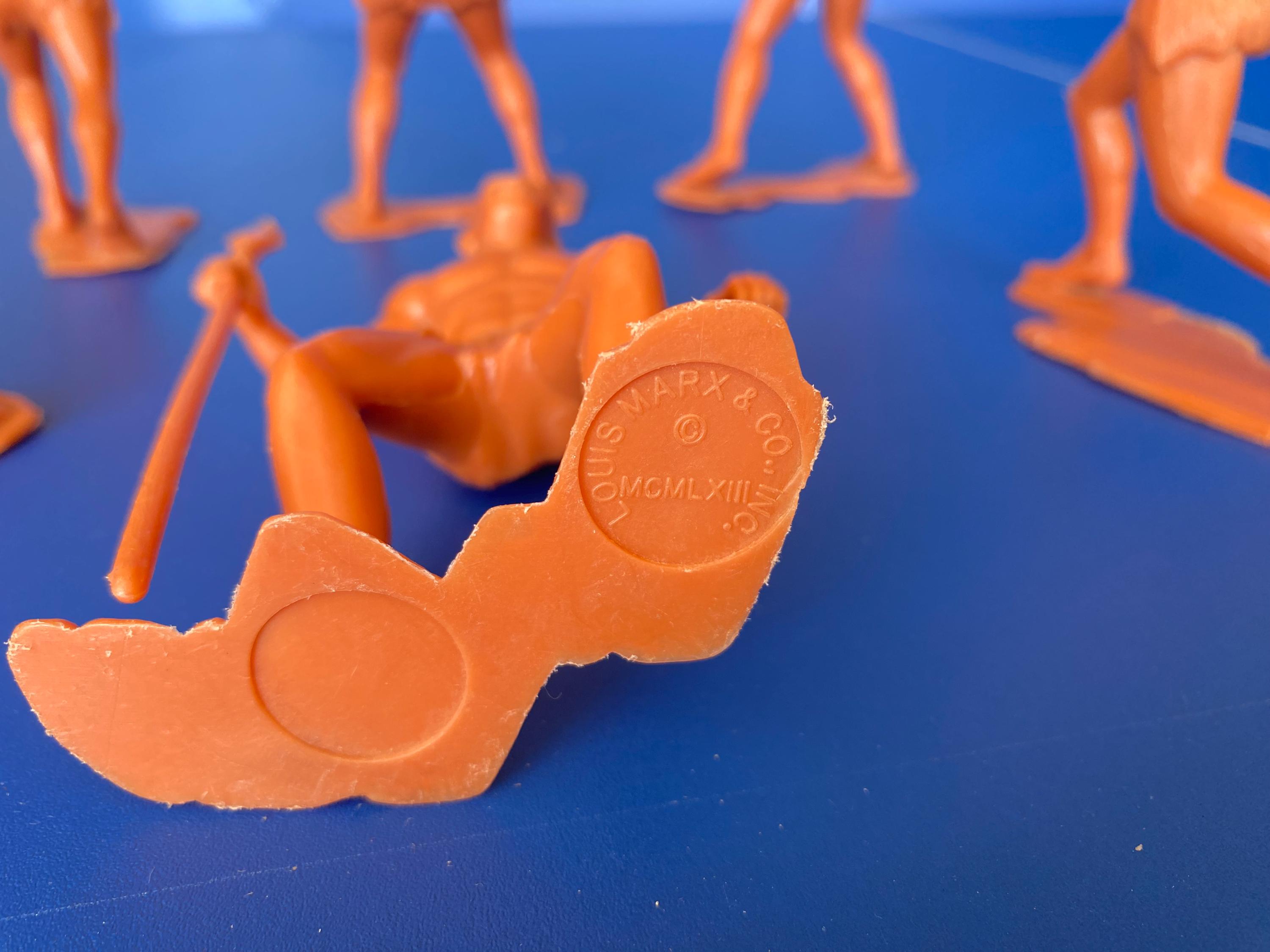 Marx Cavemen 6 Inch Complete Set of 6 Butterscotch Plastic 1963