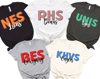 Personalized School Spirit Shirt, Custom Team Mascot Tee