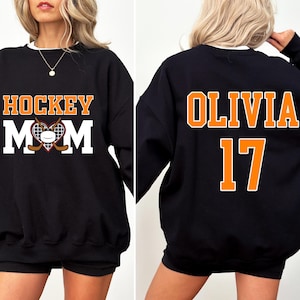 Hockey Mom Sweatshirt, Hockey Mom Hoodie, Personalized Hockey Hoodie, Hockey Sweatshirt for Mom, Custom Hockey Mom, Hockey Mom Gift.