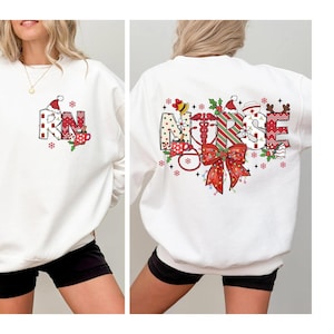 Sudadera navideña para enfermeras, sudadera con capucha Merry Nurse, sudadera con capucha RN