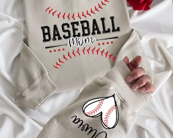 Custom Baseball Mom Sweatshirt, Personalized Gift Hoodie