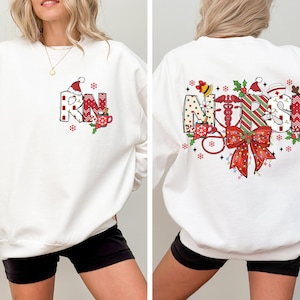 Christmas Registered Nurse Sweatshirt, Christmas Nurse Hoodie, Merry Nurse Crewneck, Christmas RN Hoodie, Registered Nurse Holiday Gift