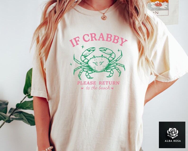 If Crabby Please Return Shirt, Funny Beach Graphic Tee, Return To The Beach Tee, Summer Vacation Shirt, Beach Lover Gift, Summer Lover Tee