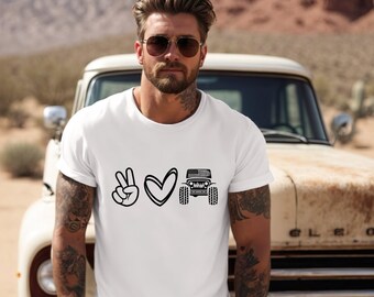 American Offroad T-Shirt, Peace Love 4WD, Fathers Day Gift